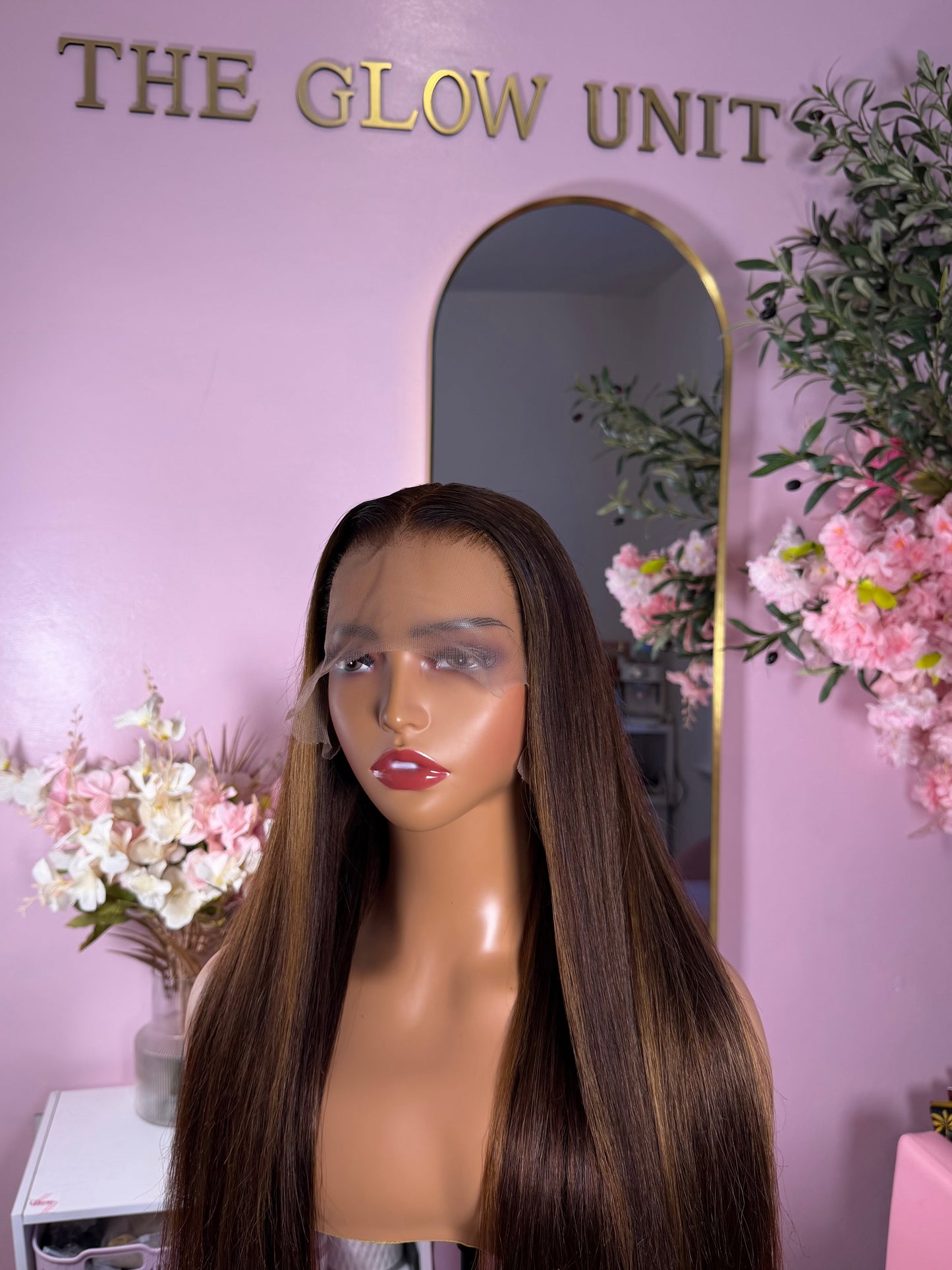 Chocolate Brown & Caramel Highlights Frontal Wig | 28”inches | Pre order - ready in 14-21 day