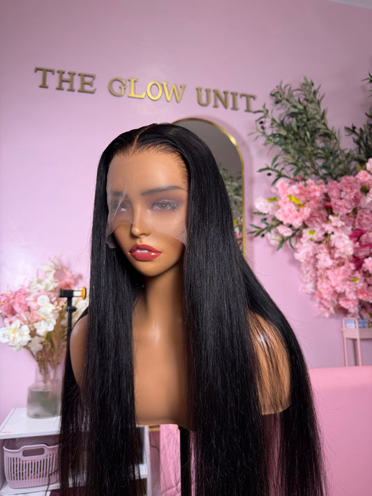 Sleek Straight Black Long Lace Frontal | 28” inches | Pre order - ready in 14-21 day
